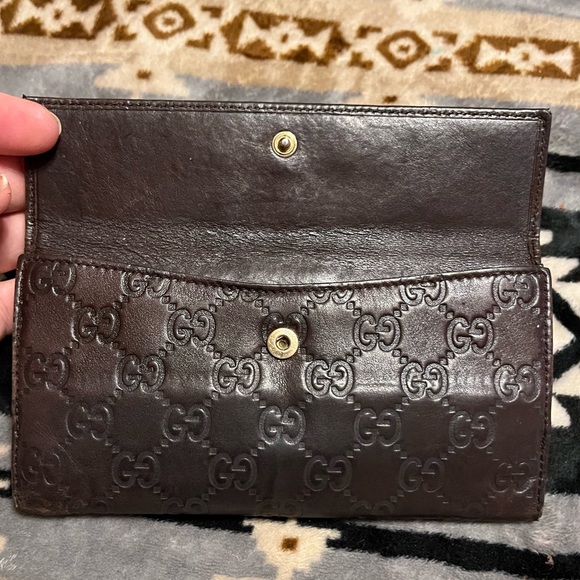 GUCCI RaRe Vintage GG Guccissima Continental Brown Wallet - Picture 7 of 16
